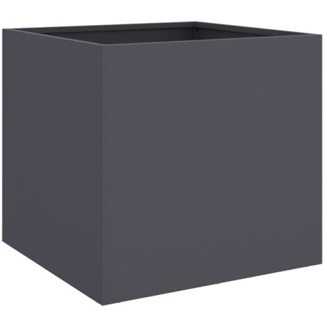 Jardinière bac lit surélevé plantes fleurs terrasse jardin 49 x 47 x 46 cm acier anthracite