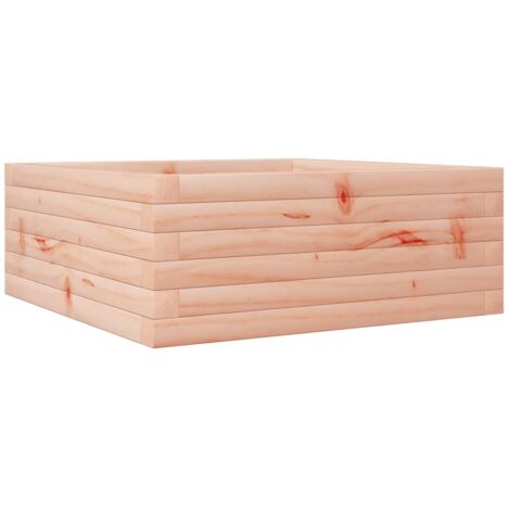 Jardinière bac lit surélevé plantes fleurs terrasse jardin 60 x 60 x 23 cm bois massif douglas marron