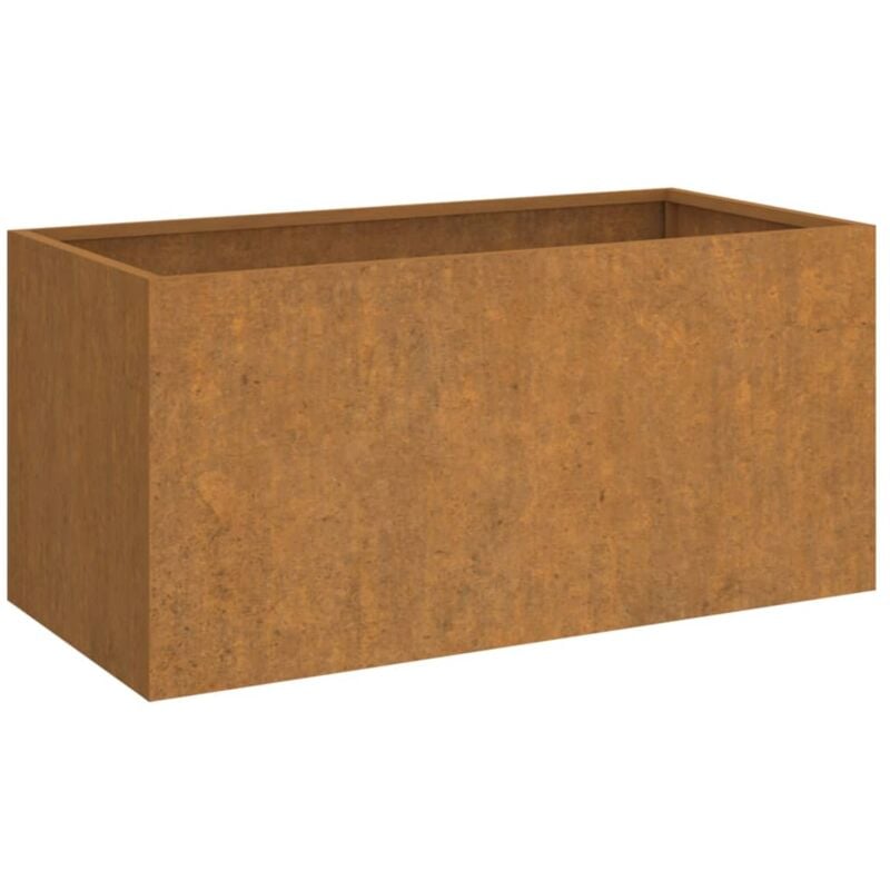 Helloshop26 - Jardinière bac lit surélevé plantes fleurs terrasse jardin 62 x 30 x 29 cm acier corten marron