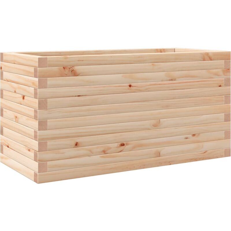 Jardinière bac lit surélevé plantes fleurs terrasse jardin 90 x 40 x 45,5 cm bois de pin massif marron