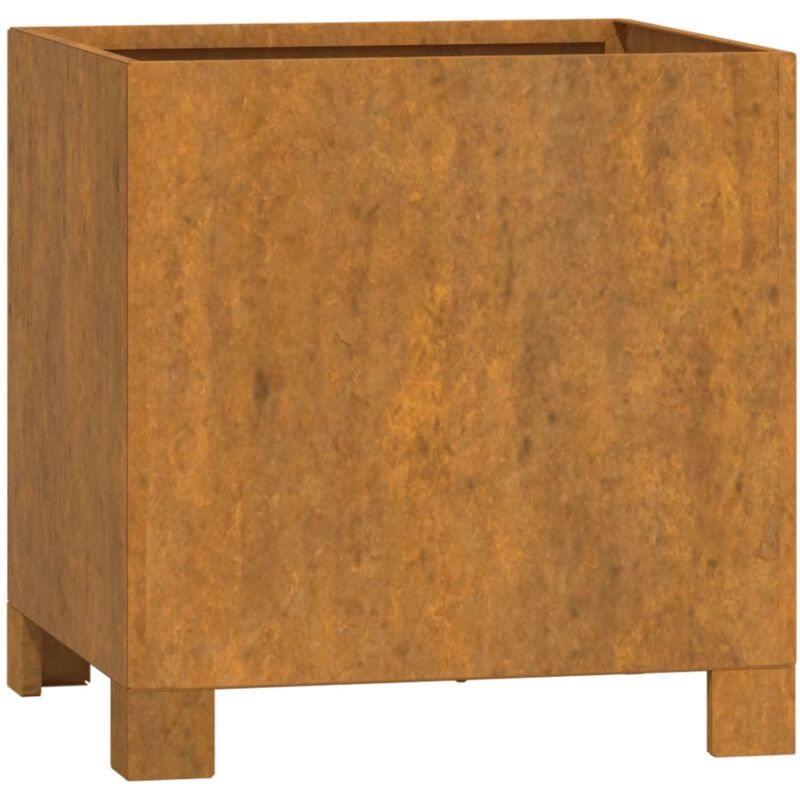 Jardinière bac lit surélevé plantes fleurs terrasse jardin avec pieds Rouillé 32 x 30 x 33 cm acier corten marron