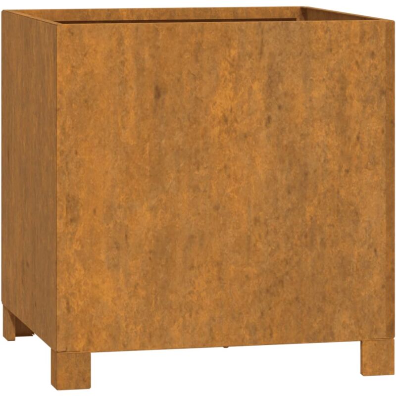 Jardinière bac lit surélevé plantes fleurs terrasse jardin avec pieds Rouillé 42 x 40 x 43 cm acier corten marron