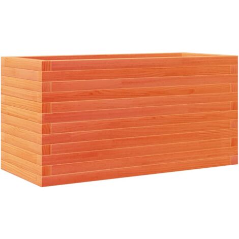 Jardinière bac lit surélevé plantes fleurs terrasse jardin cire 90 x 40 x 46 cm bois de pin massif marron