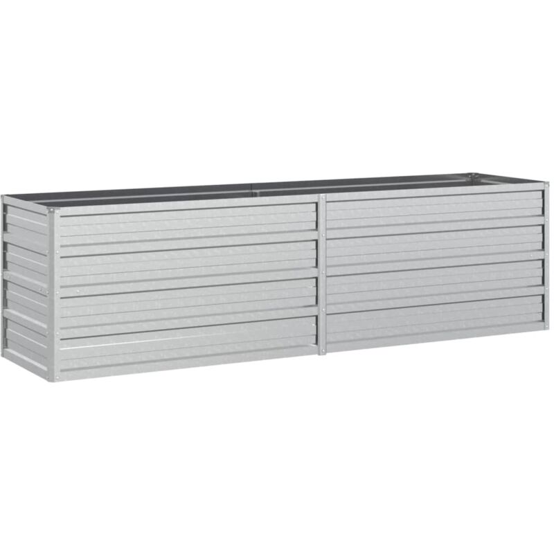 Jardinière bac lit surélevé plantes fleurs terrasse jardin de jardin 160 x 40 x 45 cm acier galvanisé argenté Argent