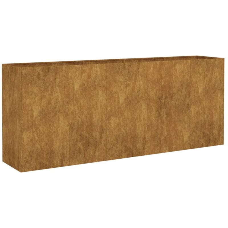 Jardinière bac lit surélevé plantes fleurs terrasse jardin de jardin 200 x 40 x 80 cm acier corten marron