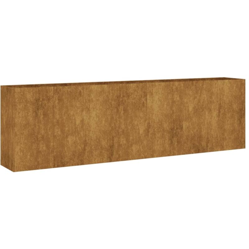 Jardinière bac lit surélevé plantes fleurs terrasse jardin de jardin 280 x 40 x 80 cm acier corten marron