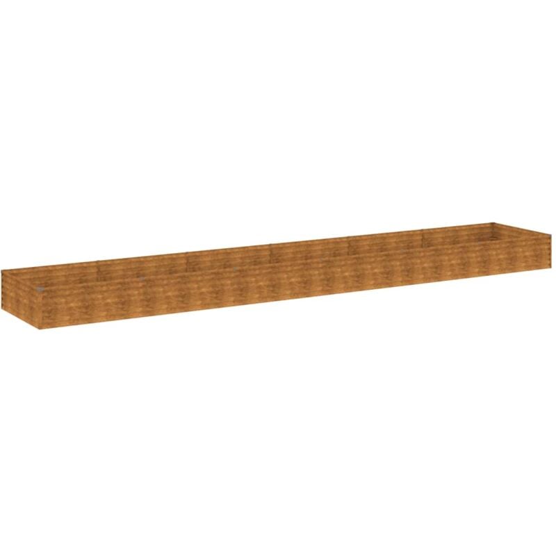 Helloshop26 - Jardinière bac lit surélevé plantes fleurs terrasse jardin de jardin 579 x 100 x 36 cm acier corten marron