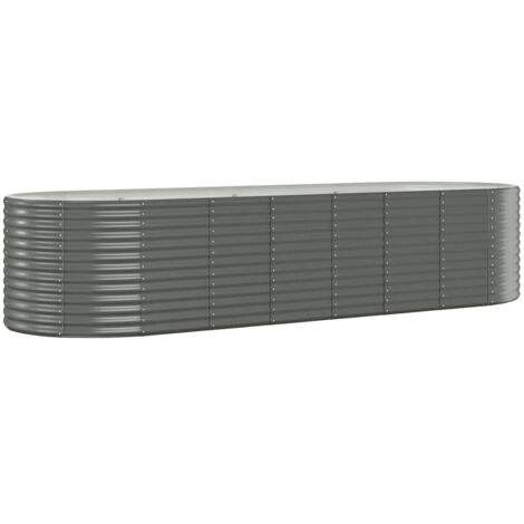 Jardinière bac lit surélevé plantes fleurs terrasse jardin de jardin acier enduit de poudre 322 x 100 x 68cm gris
