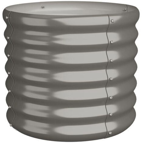 Jardinière bac lit surélevé plantes fleurs terrasse jardin de jardin acier enduit de poudre 40 x 40 x 36 cm gris