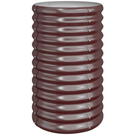 Jardinière bac lit surélevé plantes fleurs terrasse jardin de jardin acier enduit de poudre 40 x 40 x 68 cm marron