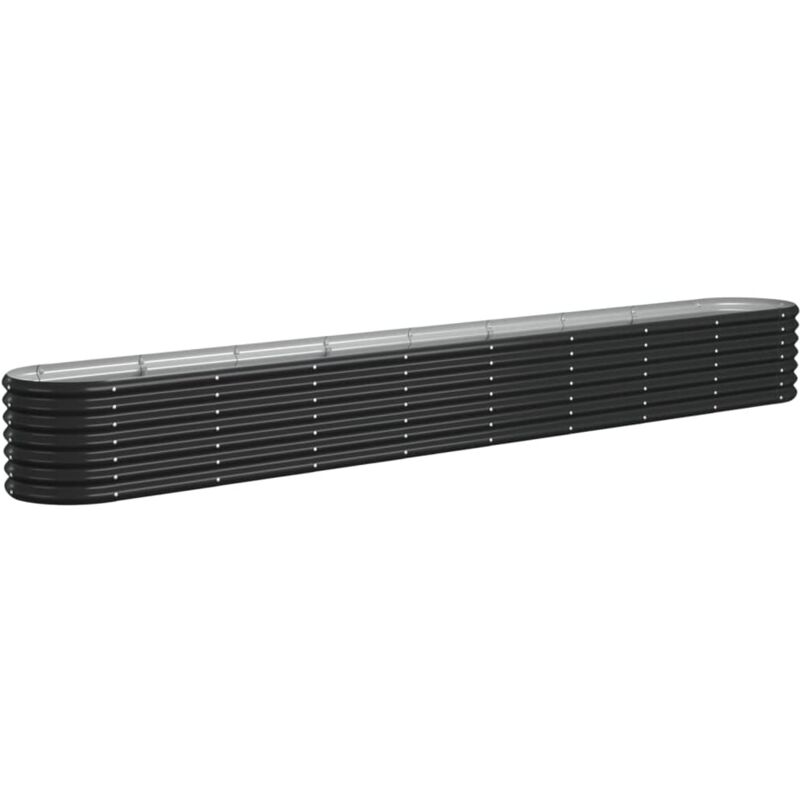 Jardinière bac lit surélevé plantes fleurs terrasse jardin de jardin acier enduit de poudre anthracite