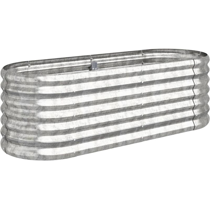 Jardinière bac lit surélevé plantes fleurs terrasse jardin de jardin acier enduit de poudre argenté Argent