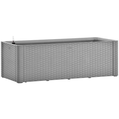 Jardinière bac lit surélevé plantes fleurs terrasse jardin de jardin avec système d'arrosage 100 x 43 x 33cm gris
