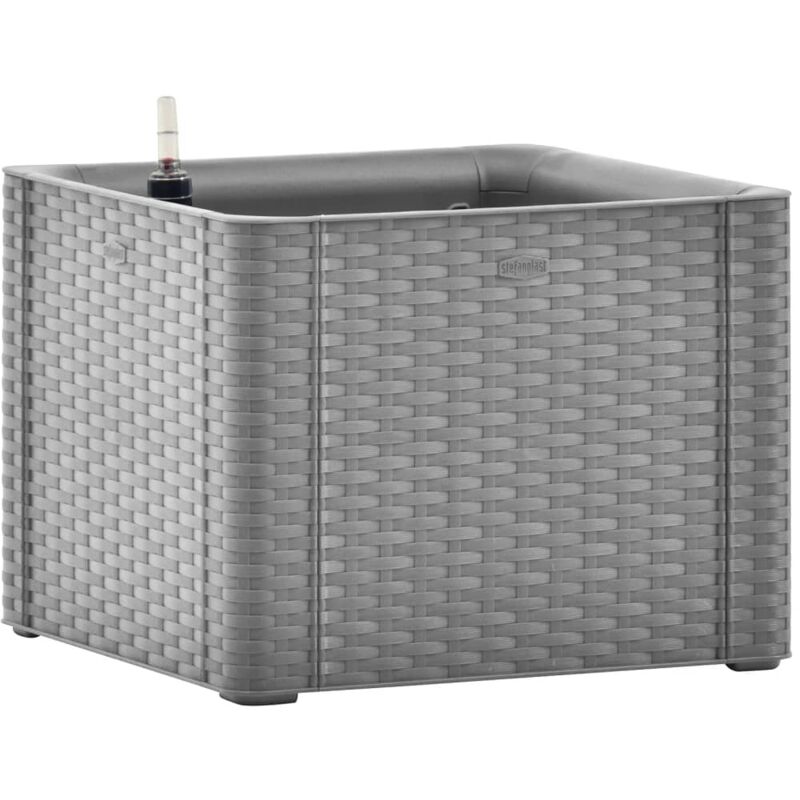 Jardinière bac lit surélevé plantes fleurs terrasse jardin de jardin avec système d'arrosage 43 x 43 x 33 cm gris