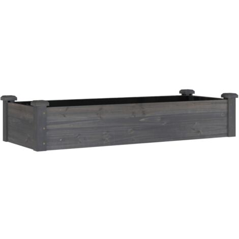 Jardinière bac lit surélevé plantes fleurs terrasse jardin de jardin doublure 120 x 45 x 25 cm bois massif sapin gris