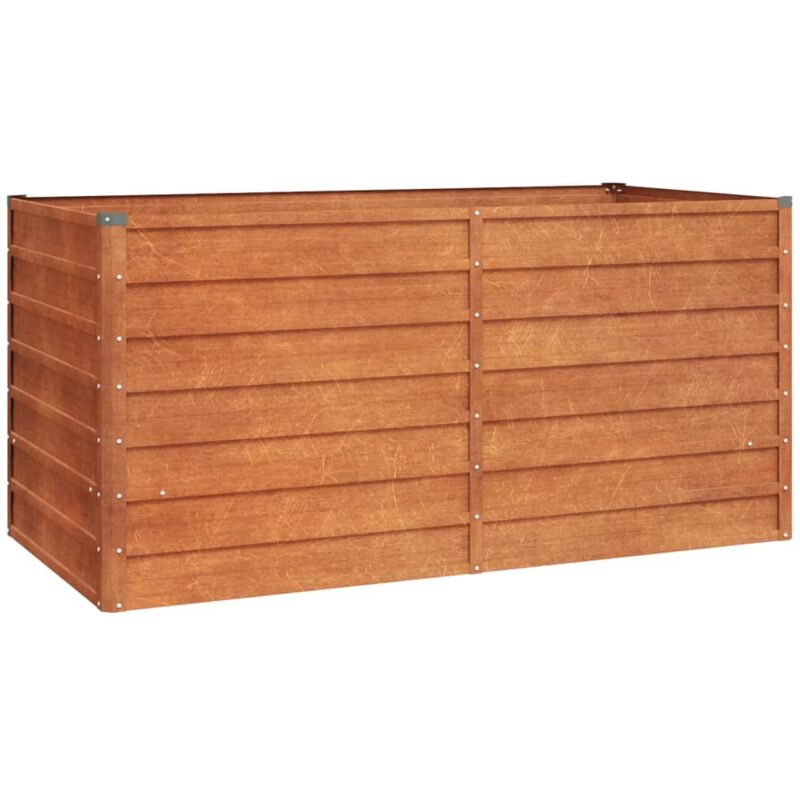 Jardinière bac lit surélevé plantes fleurs terrasse jardin de jardin rouillé 160 x 80 x 77 cm acier corten marron