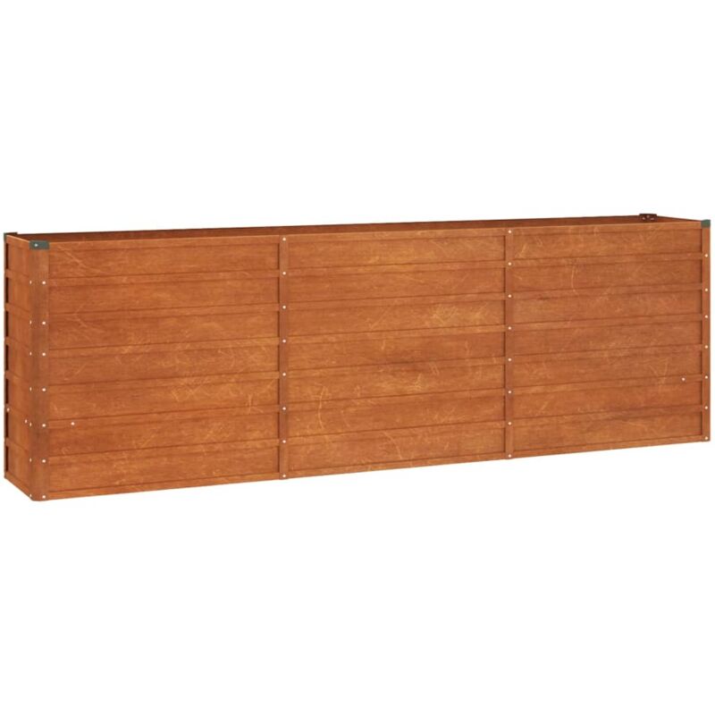 Jardinière bac lit surélevé plantes fleurs terrasse jardin de jardin rouillé 240 x 40 x 77 cm acier corten marron