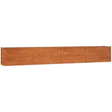 Jardinière bac lit surélevé plantes fleurs terrasse jardin de jardin rouillé 320 x 40 x 45 cm acier corten marron
