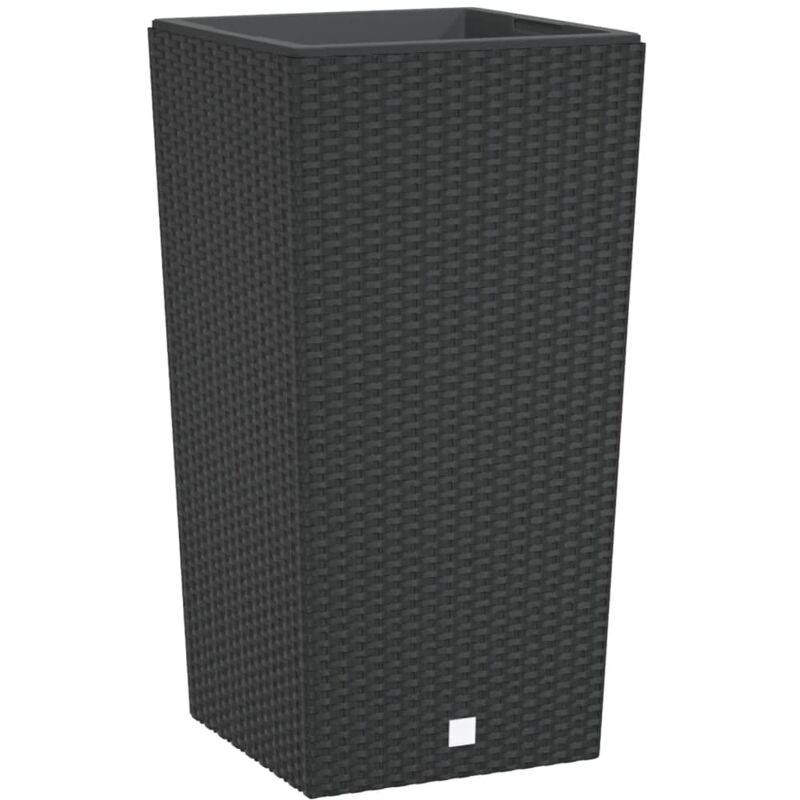 Jardinière bac lit surélevé plantes fleurs terrasse jardin et intérieur amovible 21 /49 l rotin pp anthracite