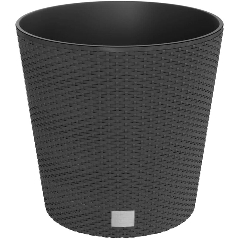 Jardinière bac lit surélevé plantes fleurs terrasse jardin et intérieur amovible 35 /37,5 l rotin pp anthracite