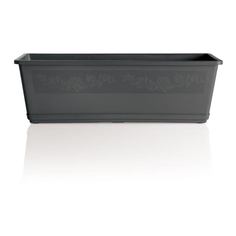 Jardinière 'Balconella' en plastique - Gris anthracite - l 60 x l 17,5 x h 15 cm - Livraison gratuite