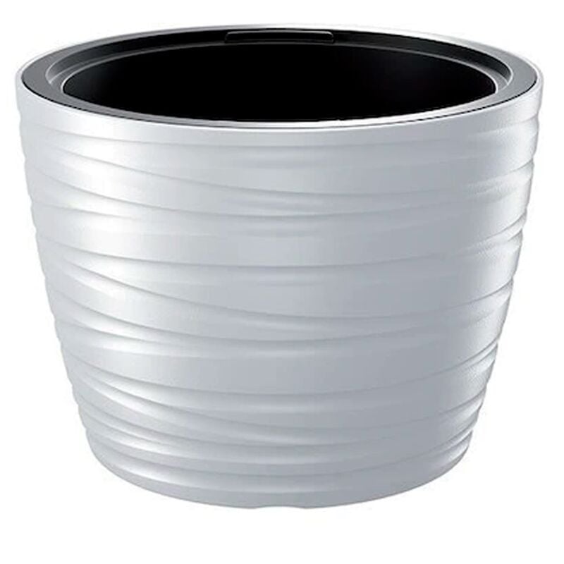 Prosperplast - Jardinière basse Maze avec réservoir 22L en plastique blanc 37,5 (l) x 37,5 (l) x 27,9 (h) cm