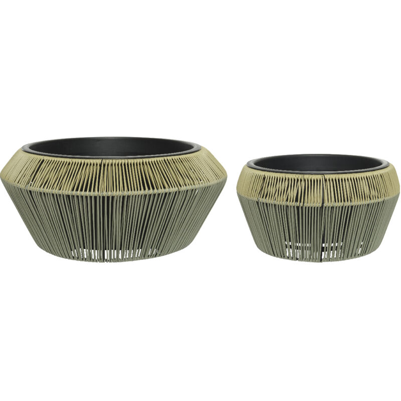 Jardinière basse tressée extérieure Ruby Lot de 2 D53 cm