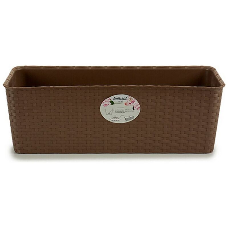 STEFANPLAST Homea jardiniere tress&eacute;e en r&eacute;sine 50cm - taupe