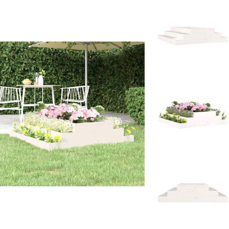 Vidaxl - Jardinière Blanc 110x110x27 cm Bois massif de pin - Jardinier - Pots De Fleurs - Plante - Balcon - Terrasse