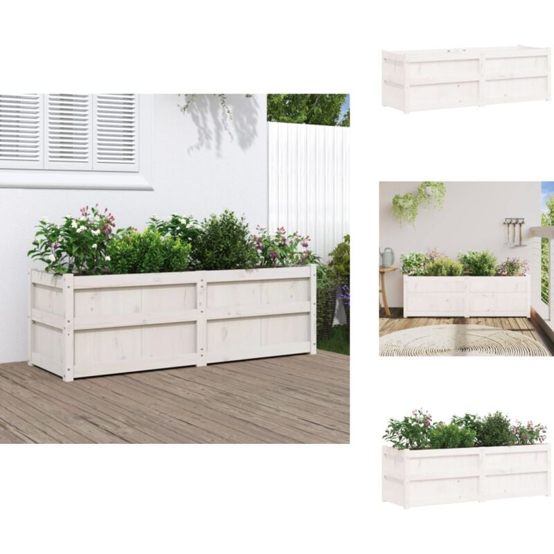 Vidaxl - Jardinière blanc 150x50x50 cm bois massif de pin - Jardinier - Pot De Fleurs - Plante - Extérieur - Balcon