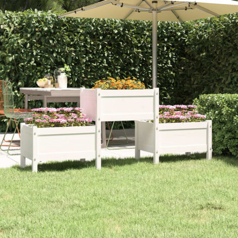 Jardinière Blanc 178,5x44x75 cm Bois massif de pin vidaXL