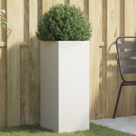 Jardinière blanc 32x27,5x75 acier laminé à froid
