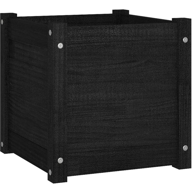 Vidaxl - Jardinière d'extérieur Noir 40x40x40 cm Bois de pin massif