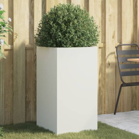 Jardinière blanc 42x38x75 acier laminé à froid