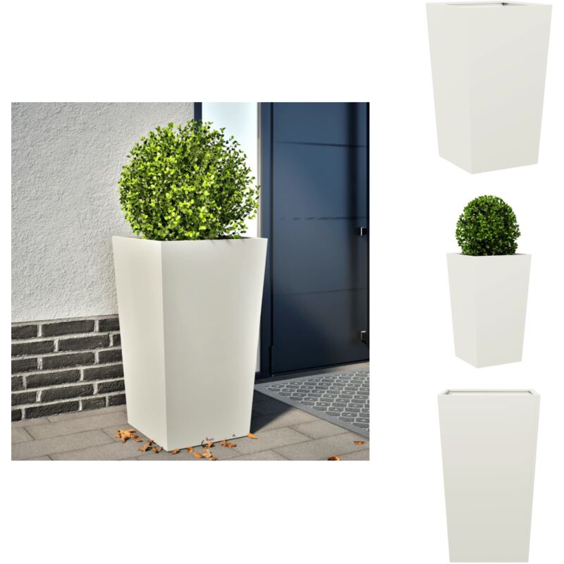 Vidaxl - Jardinière blanc 45x45x75 cm acier - Jardinière - Jardinières - Jardinière D'extérieur - Jardinière De Patio