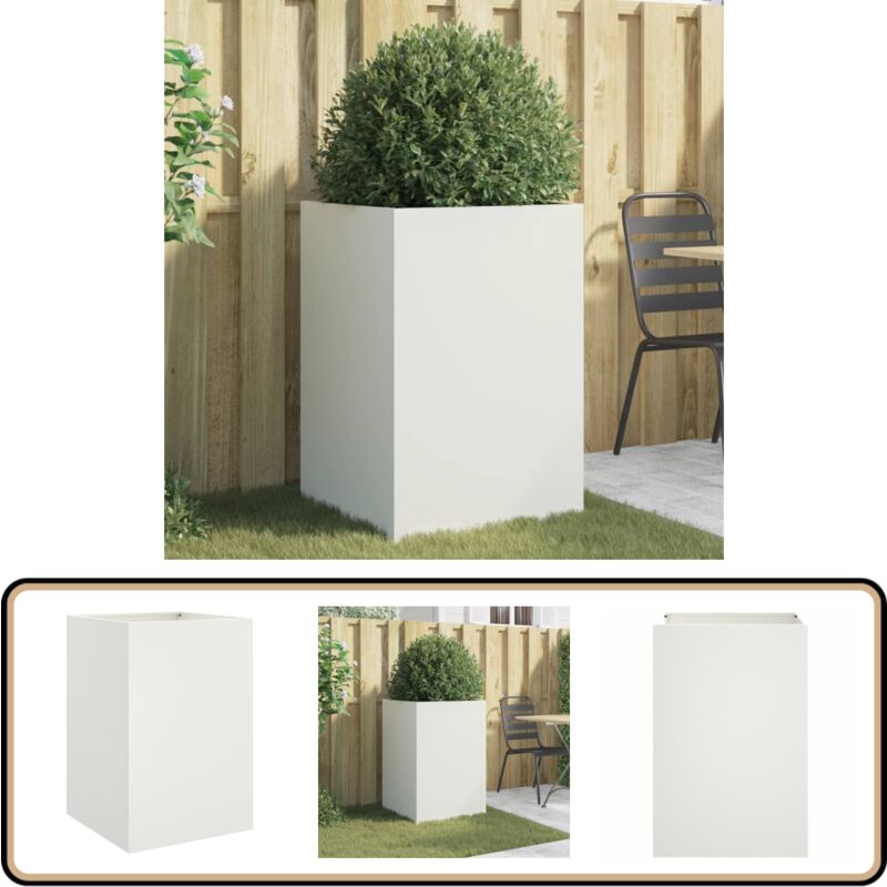 Vidaxl - Jardinière blanc 52x48x75 cm acier - Jardin - Balcon - Terrasse - Jardinière - Pot De Fleurs