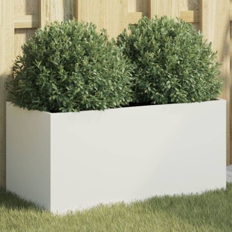Jardinière blanc 62x30x29 acier laminé à froid