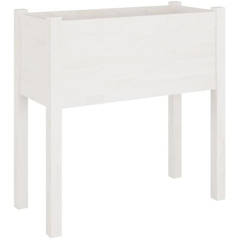 VIDAXL Jardinière Blanc 70x31x70 cm Bois de pin massif