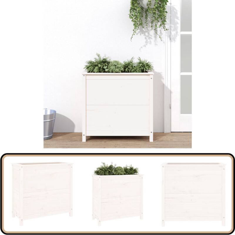 Vidaxl - Jardinière blanc 82,5x40x78 cm bois massif de pin - Jardinier - Pot De Fleurs Extérieur - Jardinière Bois - Déco Jardin - Plante Extérieure