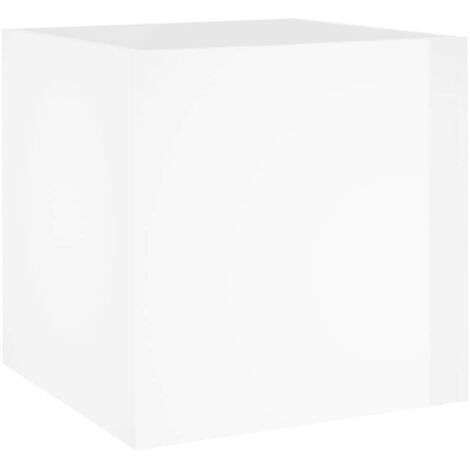 Jardinière Blanc brillant 40x40x40 cm Bois d'ingénierie vidaXL