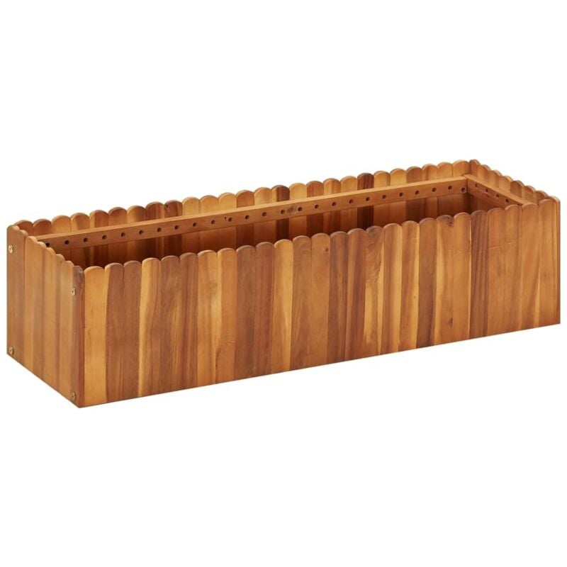 Jardinière Bois Acacia Massif 100 x 30 x 25 cm Très tendance. Jardin, Patio, Balcon - Bois