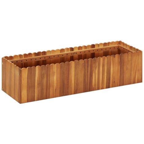 Jardinière Bois Acacia Massif 100 X 30 x 25 cm Très tendance. Jardin, Patio, Balcon