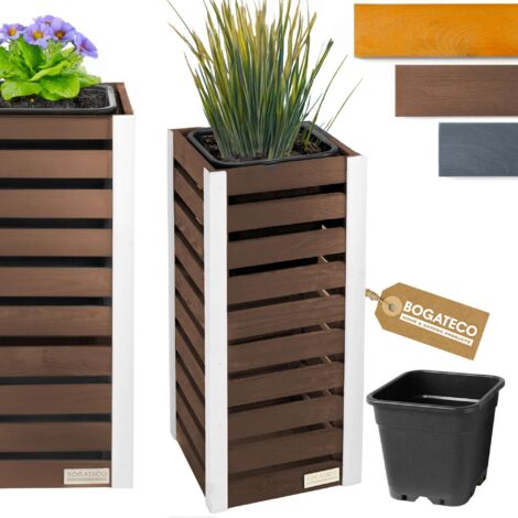 Jardinière Bois Bogateco 82x36x36 cm avec Bac Brun Foncé