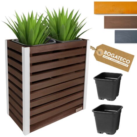 Jardinière Bois Bogateco 82x68x36 cm avec Bac Brun Foncé