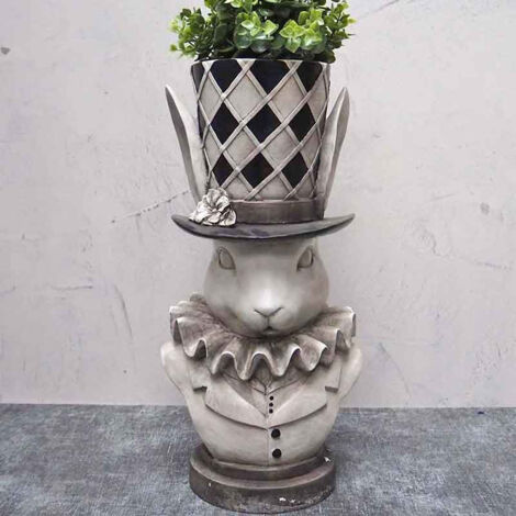 Jardinière buste lapin  22x21x46cm