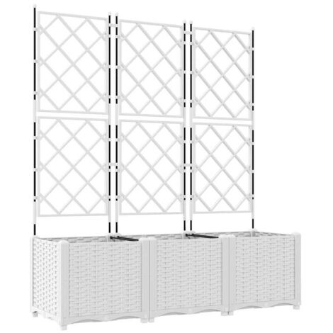 Jardinière  Cache-pot de jardin 3 pcs Blanc 120 x 40 x 143 cm Plastique