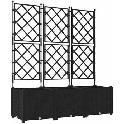Jardinière  Cache-pot de jardin 3 pcs Noir 120 x 40 x 143 cm Plastique