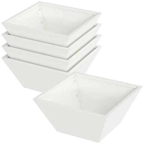 Jardinière  Cache-pot de jardin 5 pcs Blanc 35 x 35 x 15 cm