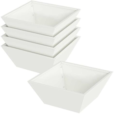 Jardinière  Cache-pot de jardin 5 pcs Blanc 40 x 40 x 15 cm