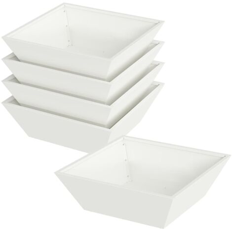 Jardinière  Cache-pot de jardin 5 pcs Blanc 50 x 50 x 15 cm